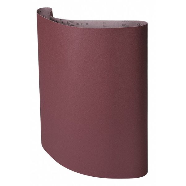 Sanding Belt, Coated, 37 in W, 60 in L, 60 Grit, Medium, Aluminum Oxide, 340D, Brown