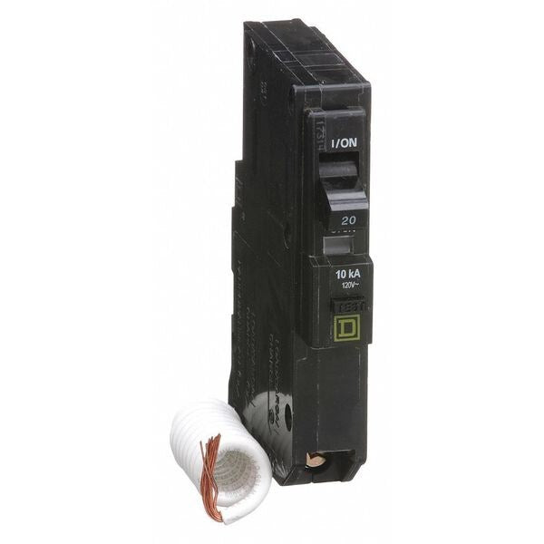 Miniature Circuit Breaker, 20 A, 120V AC, 1 Pole, Plug In Mounting Style, QO Series