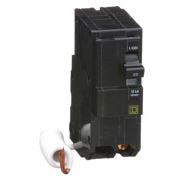 Miniature Circuit Breaker, 20 A, 120/240V AC, 2 Pole, Plug In Mounting Style, QO Series