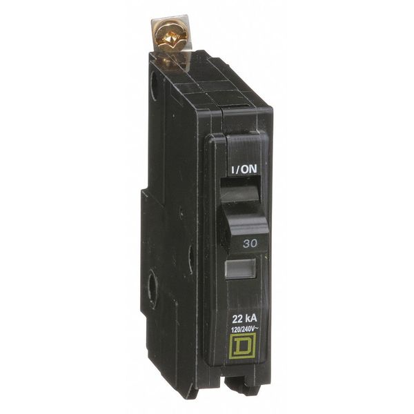 Miniature Circuit Breaker, 30 A, 120/240V AC, 1 Pole, Bolt On Mounting Style, QOB Series