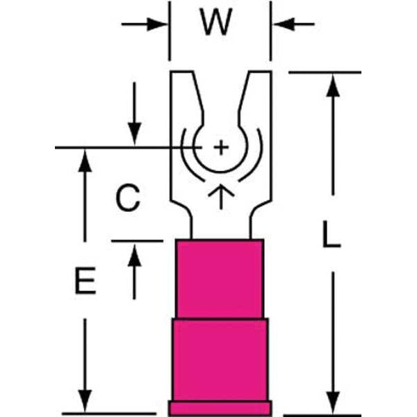 22-18 AWG Vinyl Locking Fork Terminal #6 Stud PK1000