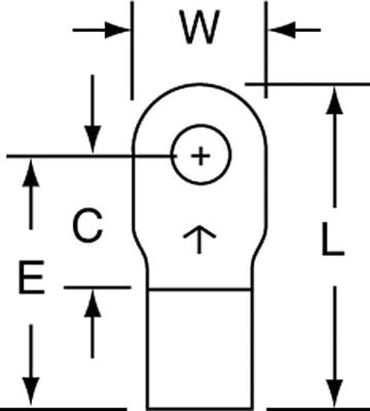12-10 AWG Non-Insulated Ring Terminal #4 Stud PK500