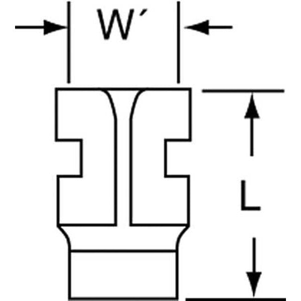 Female Flag Discon, Bare, 22-18AWG, PK1000