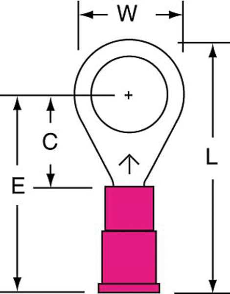 22-18 AWG Vinyl Ring Terminal 5/16