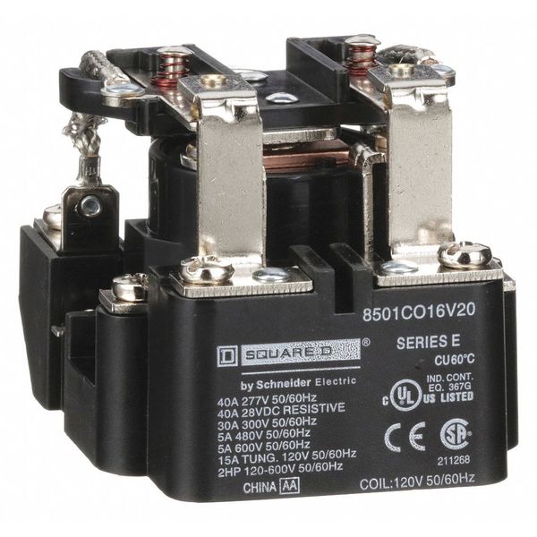 Open Power Relay, Surface Mounted, DPDT, 120V AC, 8 Pins, 2 Poles