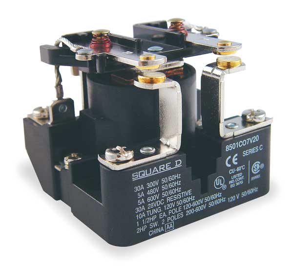 Open Power Relay, Surface Mounted, DPST-NO, 240V AC, 6 Pins, 2 Poles