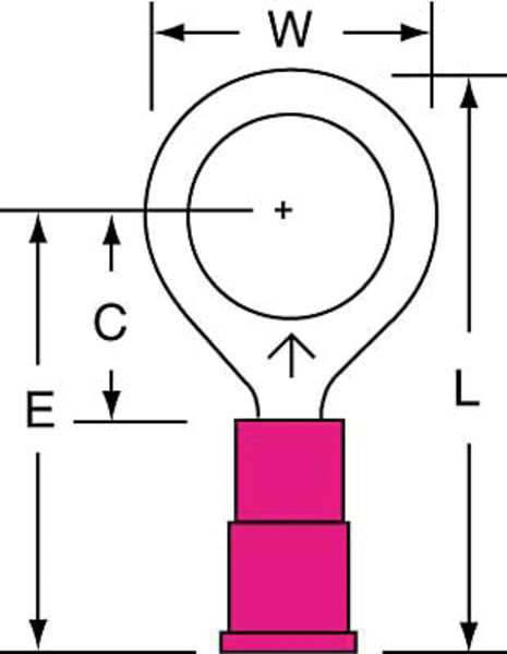22-18 AWG Vinyl Ring Terminal 3/8