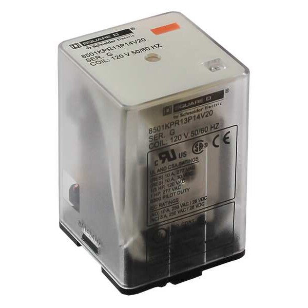 General Purpose Relay, 120V AC Coil Volts, Octal, 11 Pin, 3PDT