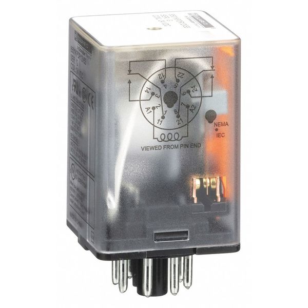 General Purpose Relay, 24V DC Coil Volts, Octal, 8 Pin, DPDT