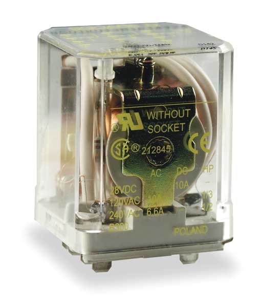 General Purpose Relay, 120V AC Coil Volts, Square, 11 Pin, 3PDT