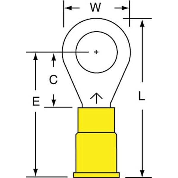 12-10 AWG Vinyl Ring Terminal 5/16
