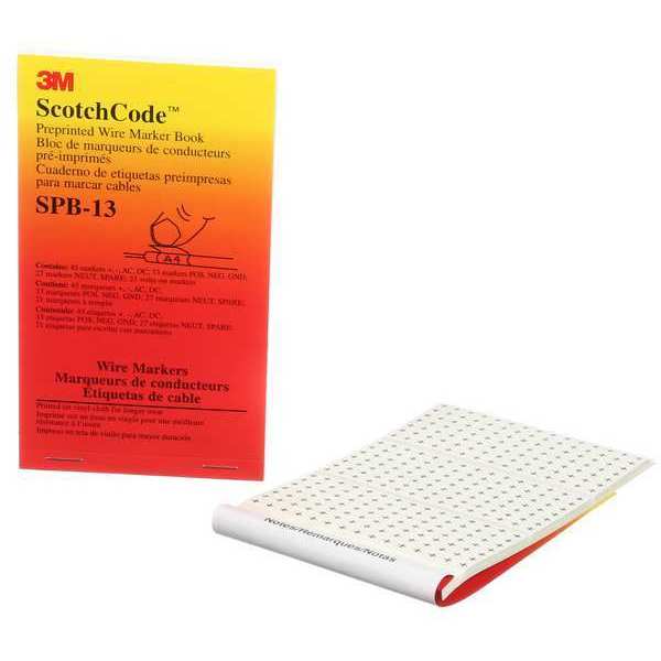 Wire Marker Book, Preprintd, Slf-Adhes, PK5, SPB-13