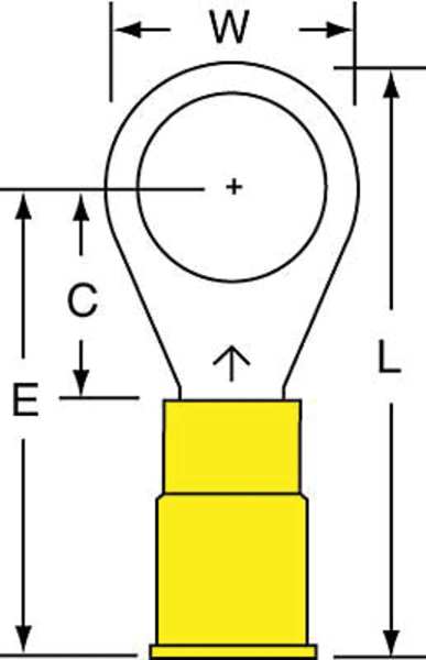 12-10 AWG Nylon Ring Terminal 3/8