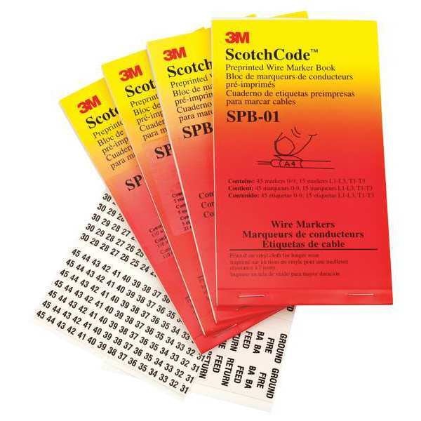 Wire Marker Book, Preprintd, Slf-Adhes, PK5, SPB-09