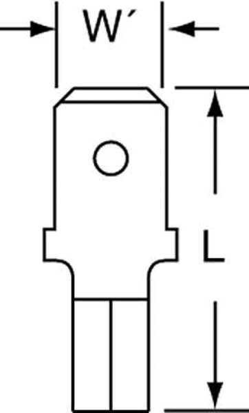Male Disconnect, Bare, 16 to 14 AWG, PK1000