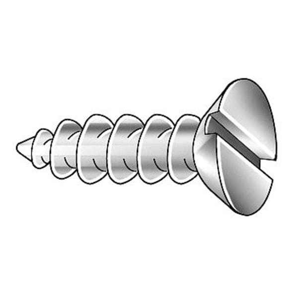 Wood Screw, #10, 2 in, Plain 18-8 Stainless Steel Flat Head Slotted Drive, 100 PK