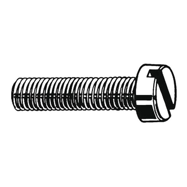 #10-24 x 5/8 in Slotted Pan Machine Screw, Plain 18-8 Stainless Steel, 100 PK