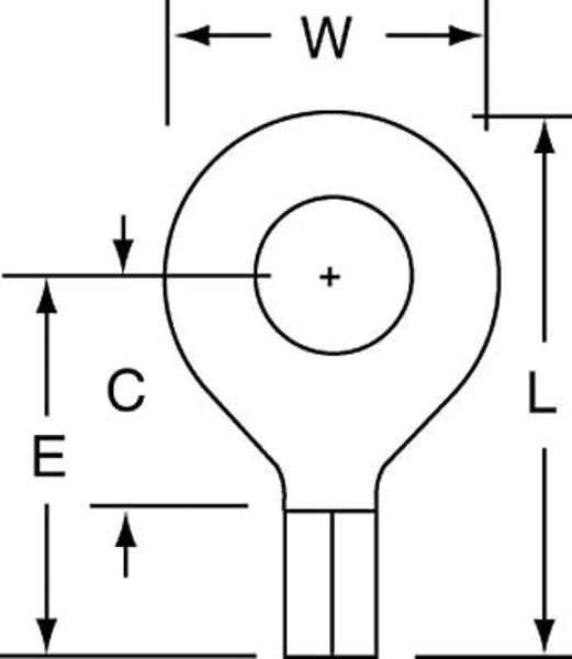 16-14 AWG Non-Insulated Ring Terminal 1/4