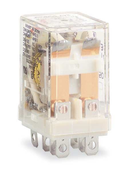 General Purpose Relay, 24V AC Coil Volts, Square, 8 Pin, DPDT