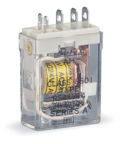 General Purpose Relay, 24V AC Coil Volts, Square, 5 Pin, SPDT