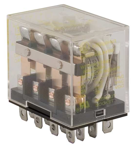 General Purpose Relay, 120V AC Coil Volts, Square, 14 Pin, 4PDT
