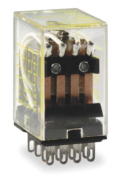 General Purpose Relay, 24V DC Coil Volts, Square, 14 Pin, 4PDT