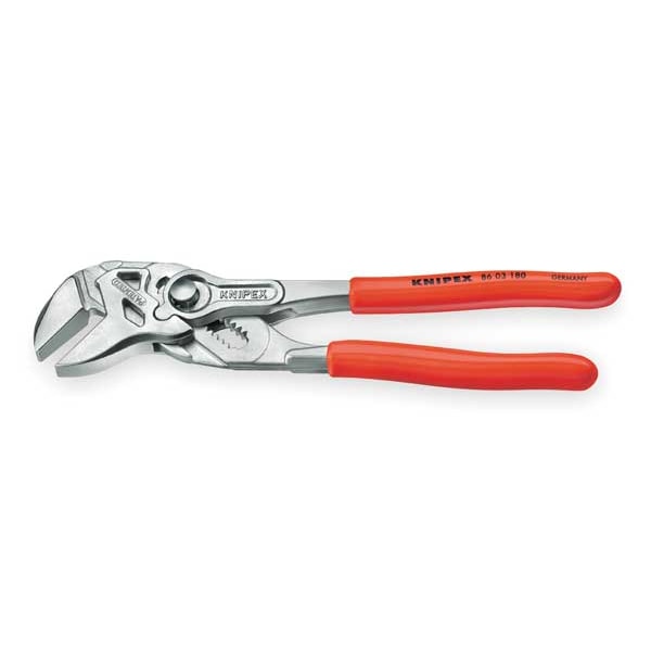 7 1/4 in Knipex Cobra Straight Jaw Plier Wrench Smooth, Plastic Grip