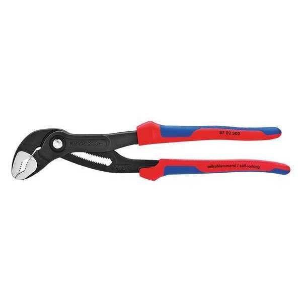 12 in V-Jaw Water Pump Plier Serrated, Bi-Material Grip