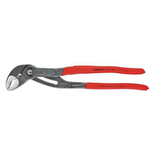 12 in V-Jaw Water Pump Plier Serrated, Plastic Grip