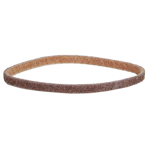 Sanding Belt, 1/2 in W, 24 in L, Non-Woven, Aluminum Oxide, 80 Grit, Medium, Rapid Prep, Brown