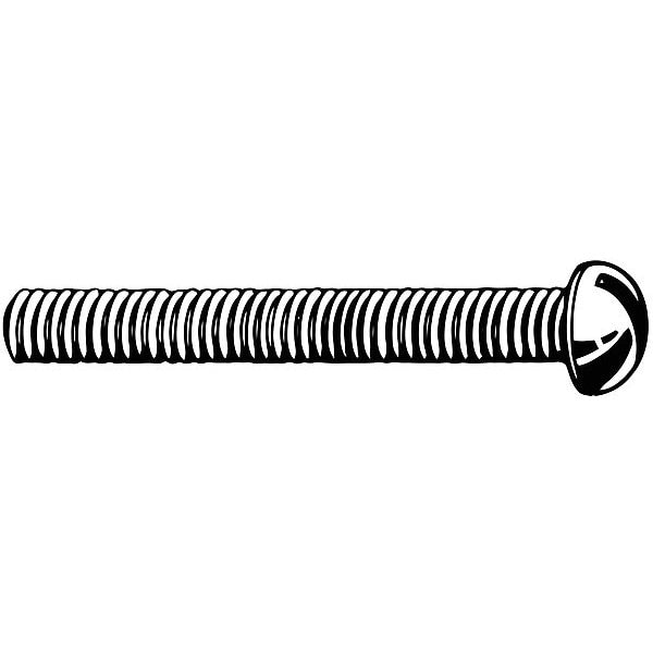 #10-24 x 1/2 in Slotted Round Machine Screw, Zinc Plated Steel, 100 PK