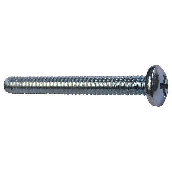 #4-40 x 7/8 in Combination Phillips/Slotted Round Machine Screw, Zinc Plated Steel, 100 PK