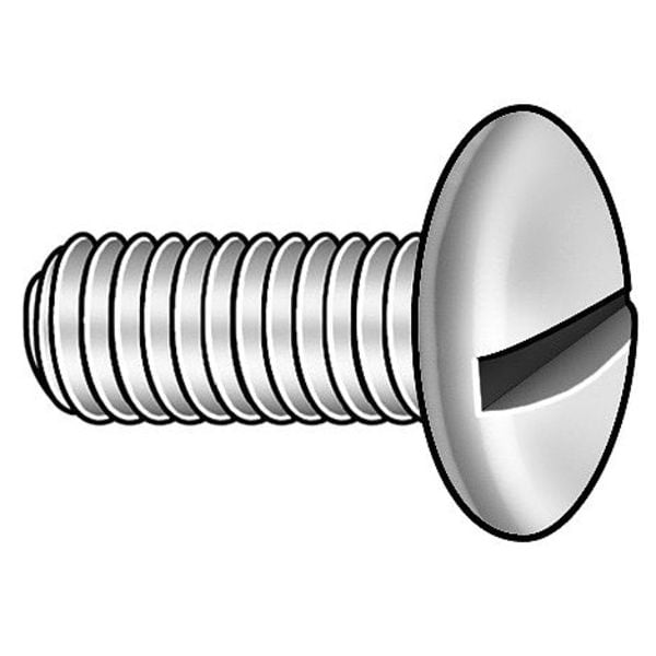 #10-32 x 1-1/4 in Slotted Truss Machine Screw, Zinc Plated Steel, 100 PK