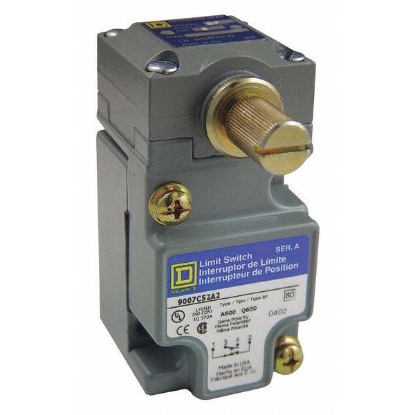 Heavy Duty Limit Switch, No Lever, Rotary, 1NC/1NO, 10A @ 600V AC