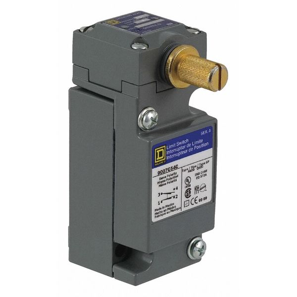 Heavy Duty Limit Switch, No Lever, Rotary, 2NC/2NO, 10A @ 600V AC