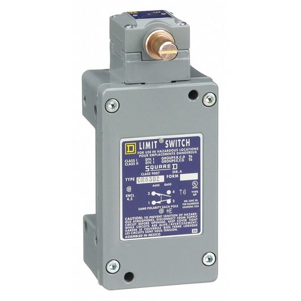 Hazardous Location Limit Switch, No Lever, Rotary, 1NC/1NO