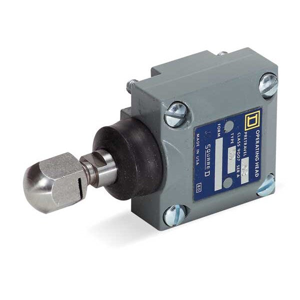 Lmt Swtch Head, Push Rd Plngr, Top, 1.24 in