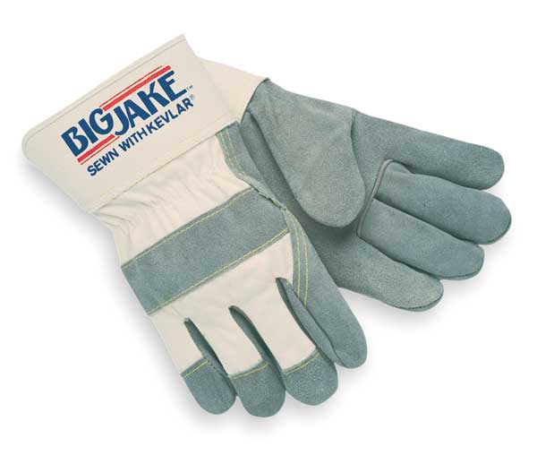 Leather Palm Gloves, S, White, PR