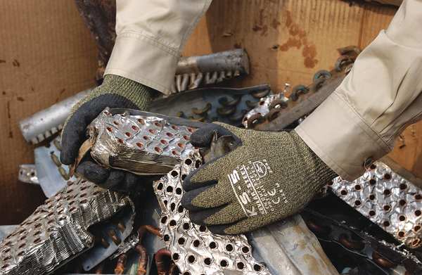 Cut Resistant Coated Gloves, A4 Cut Level, Latex, L, 1 PR