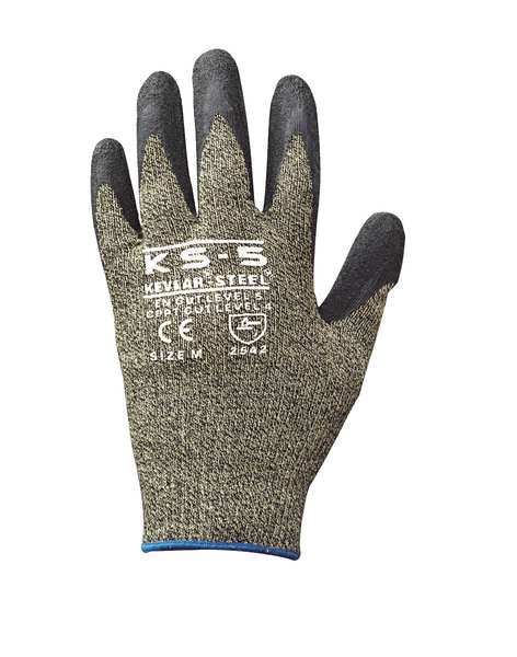 Cut Resistant Coated Gloves, A4 Cut Level, Latex, L, 1 PR