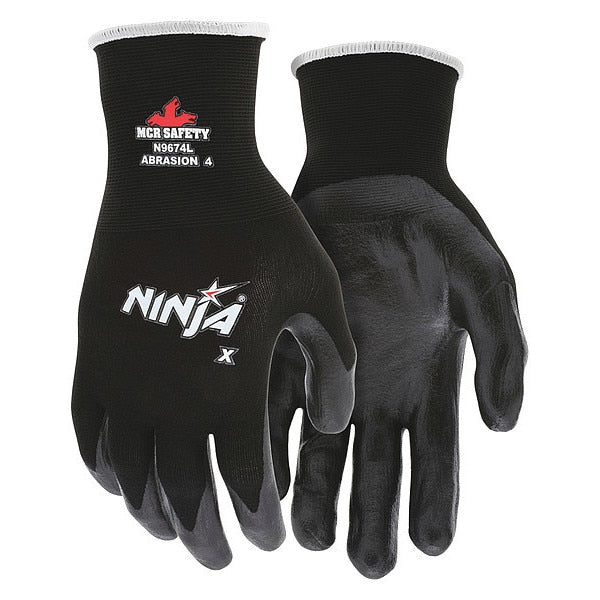 Bi-Polymer Coated Gloves, Palm Coverage, Black, S, PR