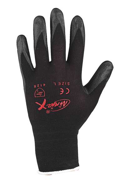 Bi-Polymer Coated Gloves, Palm Coverage, Black, S, PR