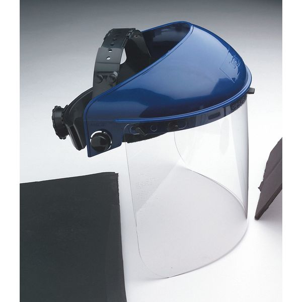 Faceshield Visor, Polycarbonate, Clear, 8 in H x 16 in W