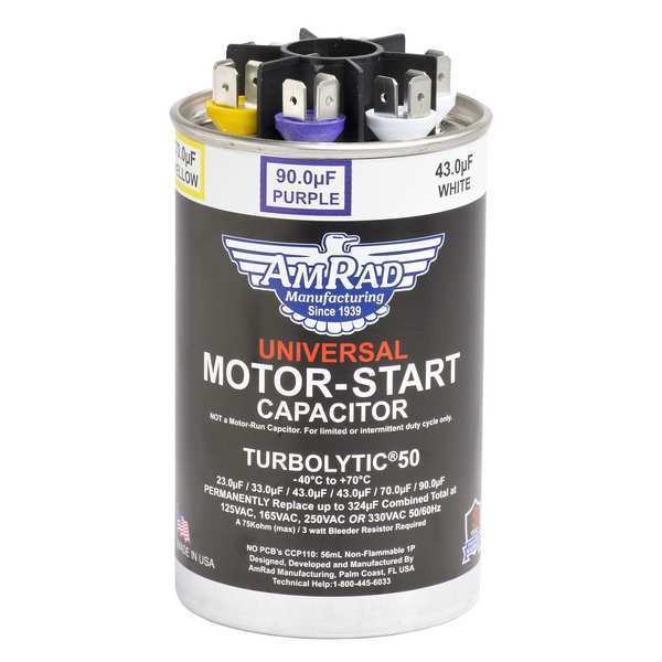 Motor Start Capacitor, 23-302 MFD, Round