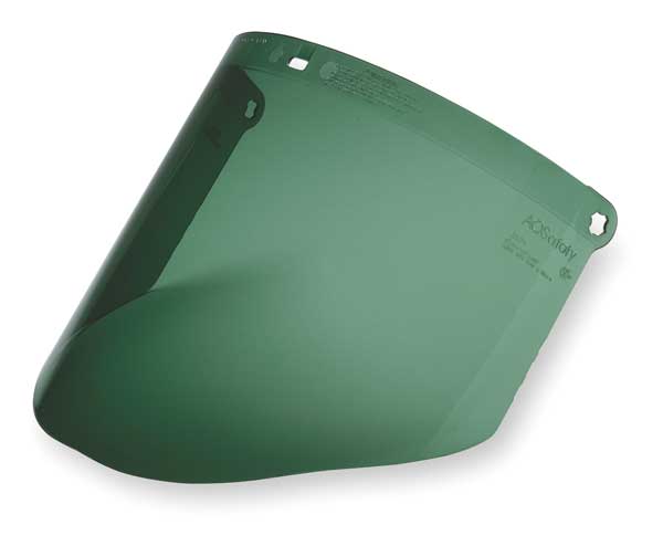 Faceshield Visor, Plycrb, Med Grn, 9x14-1/2
