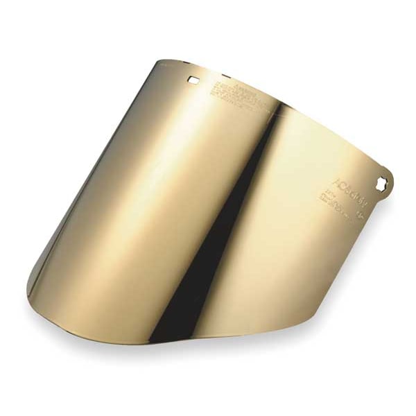 Faceshield Visor, Poly, GldPltdGr, 9x14-1/2