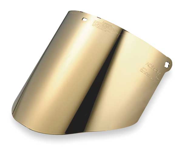 Faceshield Visor, Poly, GldPltdGr, 9x14-1/2