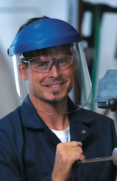 Faceshield Mount Bracket, Cap Mount, Blue