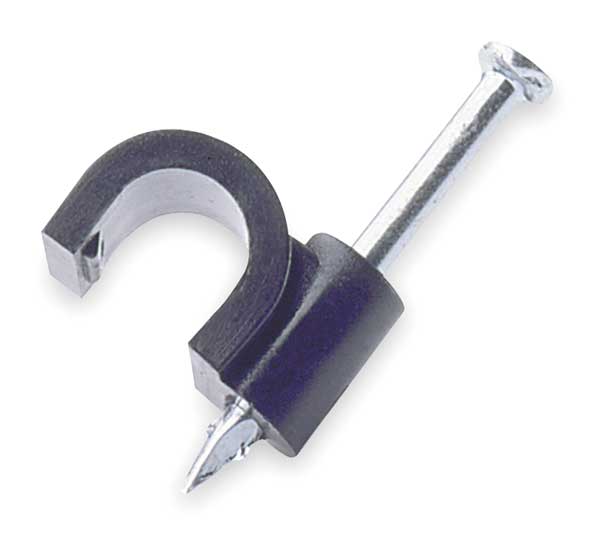 Mounting Clip, 1/4 In Tubng, Blk, Vnyl, PK10