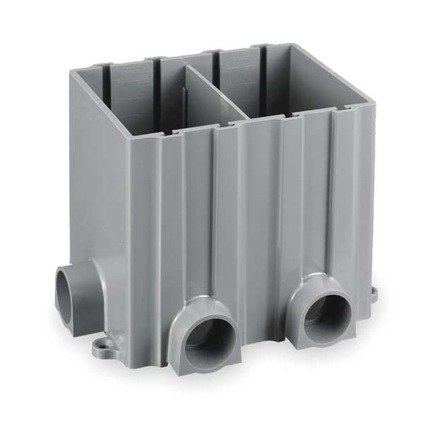 Floor Box, PVC, Rectangular, 2-Gang